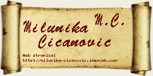 Milunika Čičanović vizit kartica